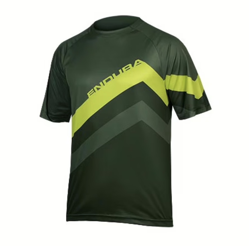 Pánské triko Endura Singletrack Core Print, zelené