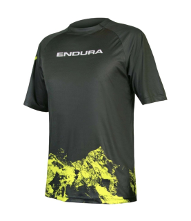 Triko Endura Singletrack Print Mountains LTD, olivové